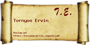 Tornyos Ervin névjegykártya
